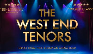 Stage back drop. Spotlights on stage. Red curtains