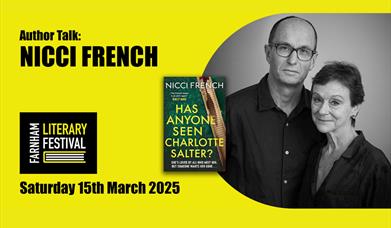 Nicci French image for an event at Farnham Literary Festival