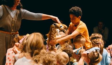 Scene of the theatre performance Short Stories Tall Tales - The Giraffe Wouldn't Bath