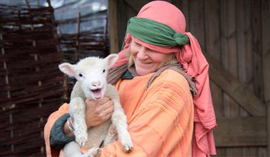 The Nativity Journey at Wintershall - Shepherd and lamb